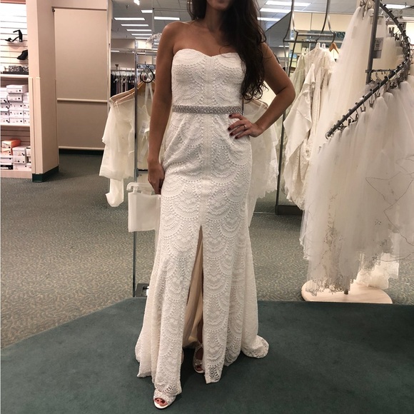 NWT Boho Wedding Dress + Belt - Picture 5 of 7